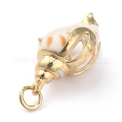 Natürliche Spirale Shell Anhänger&nbsp;BSHE-B003-01G