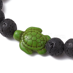 Stretch-Armbänder aus natürlichem Lavastein&nbsp;BJEW-JB11095-03