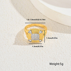 Anelli da dito da donna in ottone con micro pavé di zirconi cubici&nbsp;GF8106-4