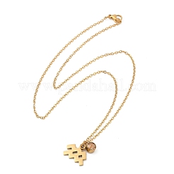 Collar con colgante de constelación de piedra de nacimiento con taladro de vidrio de acero inoxidable 304&nbsp;STAS-D305-08G-K
