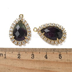 Natürliche lila Fluorit facettierte Tropfenanhänger&nbsp;G-I375-01G-10