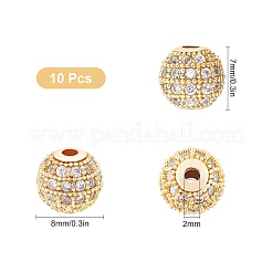 Perle di zirconia cubica in ottone placcato in cremagliera da 10 pz&nbsp;ZIRC-SC0001-11