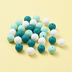 30 pz 3 colori perle di silicone perline di gomma rotonde 15mm perline allentate del distanziatore per forniture fai da te creazione di portachiavi gioielli&nbsp;SIL-FS0001-01E