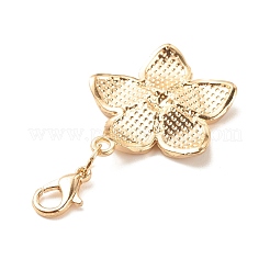 Decorazioni di pendenti con fiori in smalto in lega&nbsp;HJEW-JM00657-01