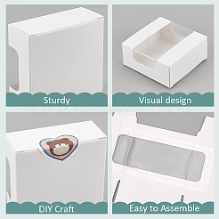 Boîtes-cadeaux carrées de stockage de papier avec fenêtre clairement visible&nbsp;CON-WH0095-65B