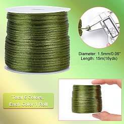5 Rolle Nylon-Rattail-Satinschnur in 5 Farben&nbsp;NWIR-PH0002-09A-01