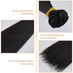 Peluca de pelo de muñeca de peinado largo y recto de plástico&nbsp;DIY-WH0588-49A