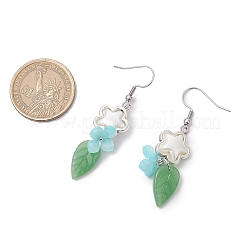 Pendientes colgantes de acero inoxidable 304 con diseño de flor&nbsp;EJEW-JE06430-03