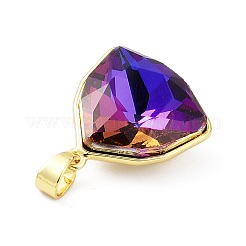 Véritable 18k plaqué or placage en laiton micro pave pendentifs en zircone cubique&nbsp;KK-G466-06G
