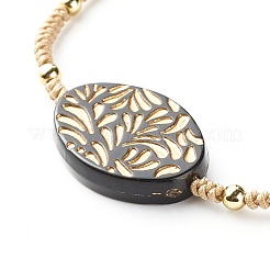 Ovales Acryl-Gliederarmband mit Überzug für Mädchen und Frauen&nbsp;BJEW-JB06862-01