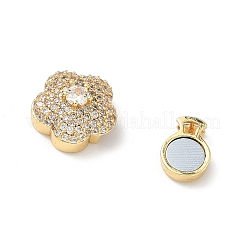 Chiusure magnetiche in ottone micro pavé trasparente con zirconi&nbsp;KK-Z139-01G-02