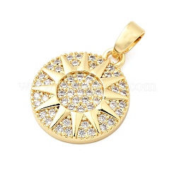 Pendentifs avec zircon cubiques à micro-pavés en laiton&nbsp;KK-G542-05G-02