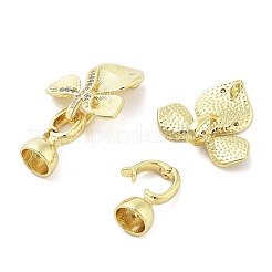Messing Micro Pave klare Zirkonia Falte über Verschlüsse&nbsp;KK-Z080-05G