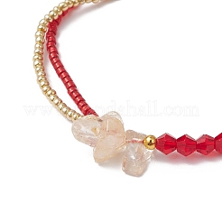 Braccialetti di perline intrecciate in vetro bicono sfaccettato con perline di vetro rotonde&nbsp;BJEW-MZ00164-07