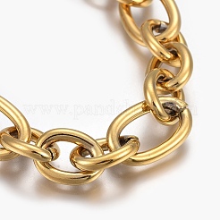 Ionenplattierung (IP) 304 Edelstahl Kreuzkettenarmbänder&nbsp;BJEW-L634-11G