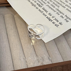 Rhodinierte 925 Sterling Silber Manschettenringe für Männer&nbsp;FS-WG54AA0-01