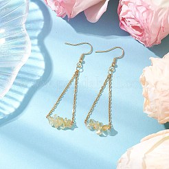 Orecchini pendenti in acciaio inossidabile 304 con citrino naturale&nbsp;EJEW-JE06010-08
