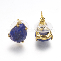Lapis naturelles de boucles d'oreille lazuli&nbsp;EJEW-L196-03D