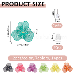 DIY-Blumen-Set zur Herstellung von Ohrsteckern aus 430er Edelstahl und Kunstperlen aus Kunststoff&nbsp;DIY-FH0009-99