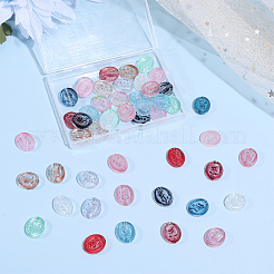 52 Stück 13 Farben Backfarbe transparente Glasperlen&nbsp;GLAA-SC0003-18
