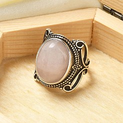 Anelli regolabili in quarzo rosa naturale&nbsp;RJEW-I108-02AS-03