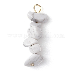 Colgantes de cuentas de cristal de cuarzo natural de color degradado y howlita natural y piedra lunar blanca&nbsp;PALLOY-JF02795-01