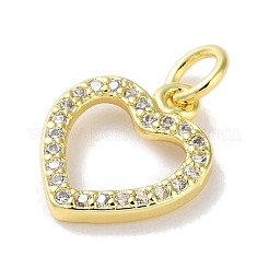 Placage de crémaillère en laiton micro pavé pendentifs en zircone cubique claire&nbsp;KK-Z039-15G
