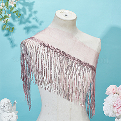 Ruban de dentelle à pampilles en polyester&nbsp;OCOR-WH0070-175A