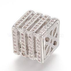 Abalorios de latón con pavé de circonitas&nbsp;ZIRC-F062-25P