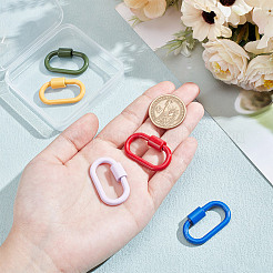 5 Stück 5 Farben Backfarbe Legierung Schraubverschluss Karabiner&nbsp;FIND-FI0001-12