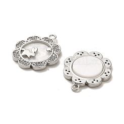 Pendentifs avec zircon cubiques à micro-pavés en laiton&nbsp;KK-K355-49P