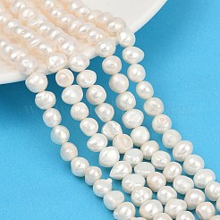 Lot De 4 Perles De Culture D'eau Douce Naturelles - Diamètre 5-6mm, Référence N37 - Neuf Sans Emballage, Pour Création De Bijoux