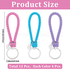 12 porte-clés tricoté en cuir PU 3 couleurs&nbsp;KEYC-CL0001-20B