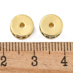 Perles de placage en laiton avec zircone cubique de micro pave&nbsp;KK-U030-28G-09