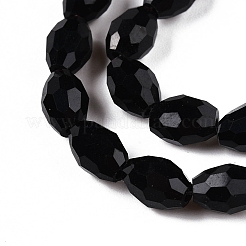 Hebras opacas de perlas de vidrio de imitación de jade de color sólido&nbsp;EGLA-A037-P6x8mm-D04