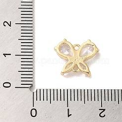 Ciondoli connettore in ottone con pavé di zirconi cubici trasparenti&nbsp;KK-G499-11G