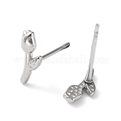 Orecchini a bottone in acciaio inossidabile 304 anti-ossidazione&nbsp;EJEW-Q788-03P