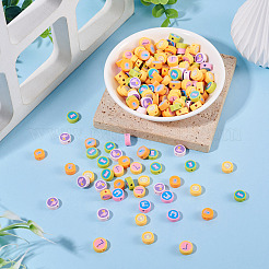 200 Stück bedruckte handgefertigte Polymer-Tonperlen&nbsp;CLAY-TA0002-11