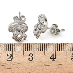 Messing Micro Pave klare Zirkonia Ohrstecker&nbsp;EJEW-A145-03A-P