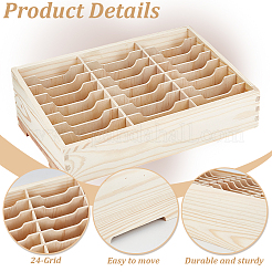 Scatola portacellulare in legno a 24 griglia&nbsp;AJEW-WH0567-35B