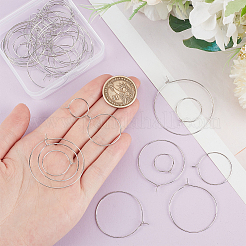 54 pieza de accesorios para pendientes de aro de latón de 7 estilos&nbsp;KK-BC0013-33P