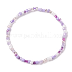 3 set di braccialetti elastici con perline di semi di vetro a 3 colori&nbsp;BJEW-JB09426