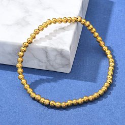 Pulseras elásticas con cuentas de latón para hombres y mujeres&nbsp;BJEW-G736-04G