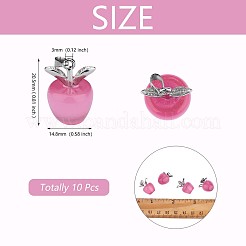 10 pz pendente di fascino della pietra preziosa della mela cristallo di quarzo guarigione ciondoli in pietra naturale rosa fibbia in argento per gioielli collana orecchino fare artigianato&nbsp;JX525A