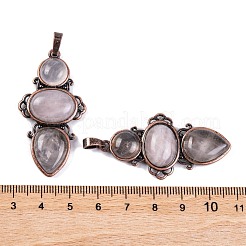 Pendentifs de quartz rose naturel&nbsp;G-Q158-04-02
