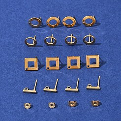 16 pièce de 4 styles de boucles d'oreilles à tige en acier inoxydable 304&nbsp;STAS-FS0001-83G