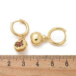 Latón cúbicos pendientes de aro zirconia&nbsp;EJEW-Q015-02G-C