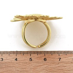 Sonnenblumen-Manschettenringe aus Messing für Damen&nbsp;RJEW-C123-03G