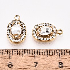 304 Edelstahl-Anhänger mit Zirkonia&nbsp;STAS-OY004-01G-01