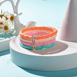 4 stücke 4 farben hanamade polymer clay heishi surfer stretch armbänder set&nbsp;BJEW-JB07716